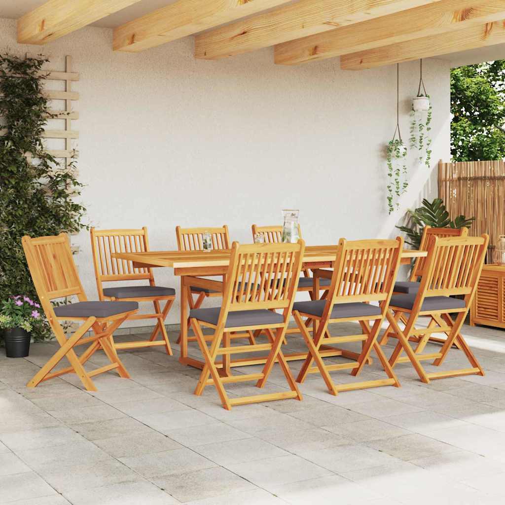 vidaXL Klappstuhl 8 pcs Grau 49 x 57,5 x 92 cm Massivholz Akazie