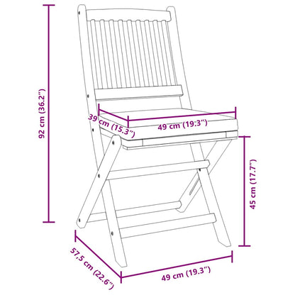 vidaXL Klappstuhl 8 pcs Grau 49 x 57,5 x 92 cm Massivholz Akazie