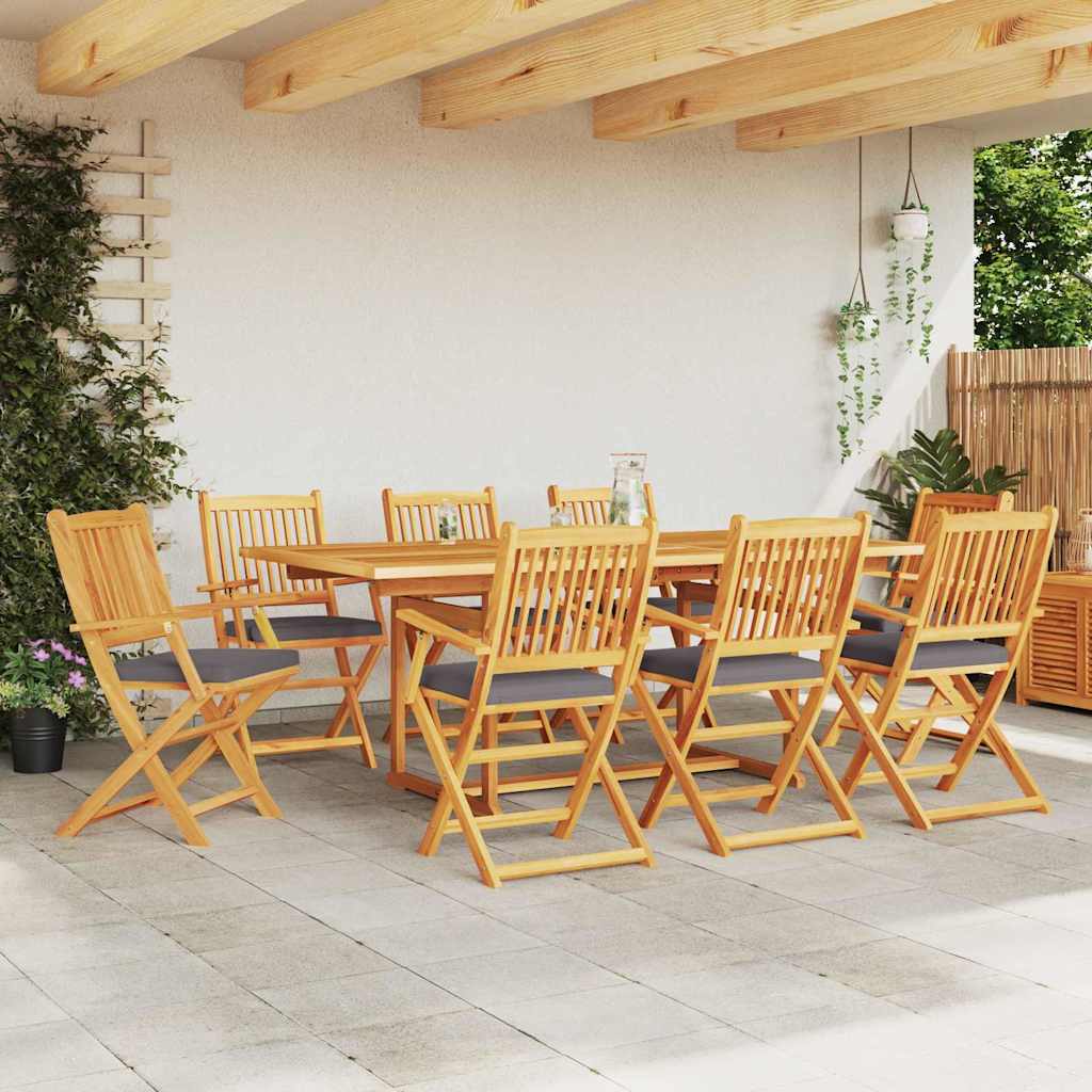 vidaXL Klappstuhl 8 pcs Grau 49 x 57,5 x 92 cm Massivholz Akazie