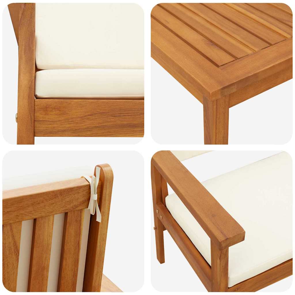 vidaXL Gartensofa-set 4 pcs Braun 120 x 65,5 x 79 cm Massivholz Akazie