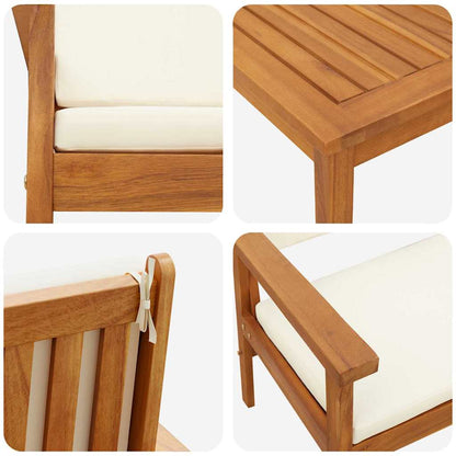 vidaXL Gartensofa-set 4 pcs Braun 120 x 65,5 x 79 cm Massivholz Akazie