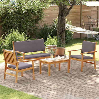 vidaXL Salon de jardin 4 pcs Marron 120 x 65,5 x 79 cm Bois d'acacia massif
