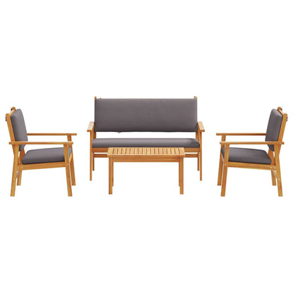 vidaXL Salon de jardin 4 pcs Marron 120 x 65,5 x 79 cm Bois d'acacia massif