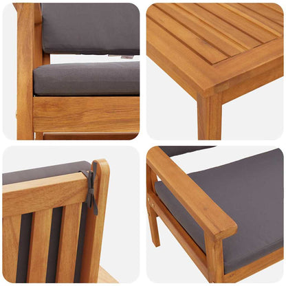 vidaXL Gartensofa-set 3 pcs Braun 120 x 65,5 x 79 cm Massivholz Akazie