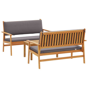 vidaXL Ensemble de canapés de jardin 3 pcs Marron 120 x 65,5 x 79 cm Bois d'acacia massif