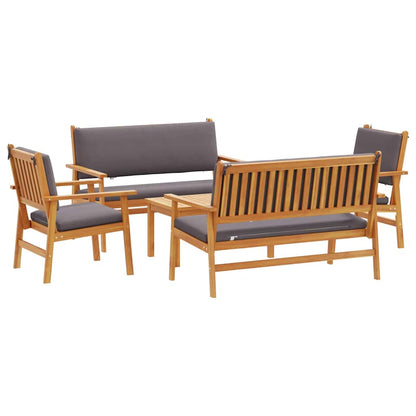 Gartensofa-set 5 pcs Braun Massivholz Akazie