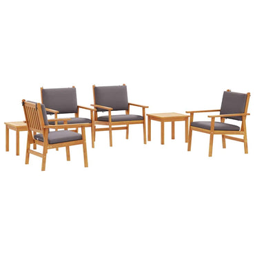 vidaXL Gartensofa-set 6 pcs Braun Massivholz Akazie