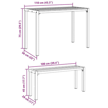 Garten Essgruppe 3 pcs Anthrazit Stahl