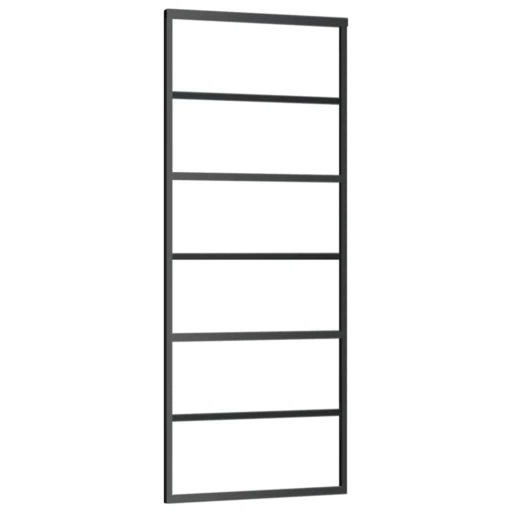 vidaXL Schiebetür mit Beschlag 76x205 cm ESG-Glas & Aluminium