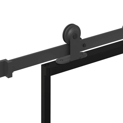 vidaXL Schiebetür mit Beschlag 76x205 cm ESG-Glas & Aluminium