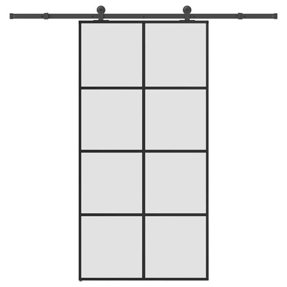 vidaXL Schiebetür mit Beschlag 102,5x205 cm ESG-Glas & Aluminium