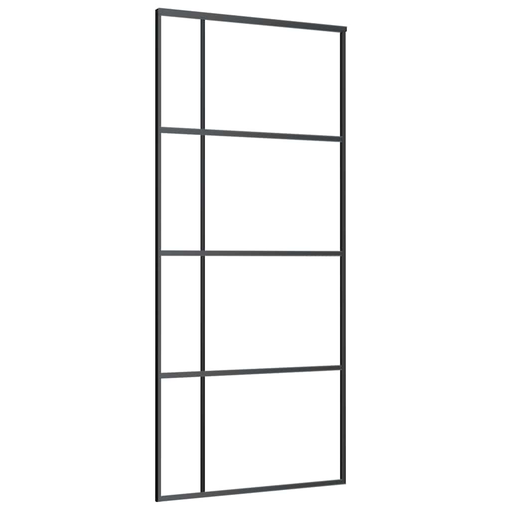 vidaXL Schiebetür mit Beschlag 90x205 cm ESG-Glas & Aluminium