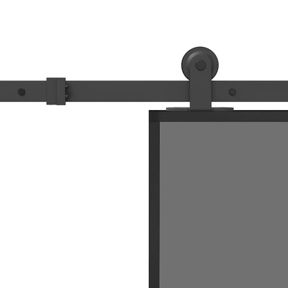 Schiebetür mit Beschlag 76x205 cm Hartglas & Aluminium