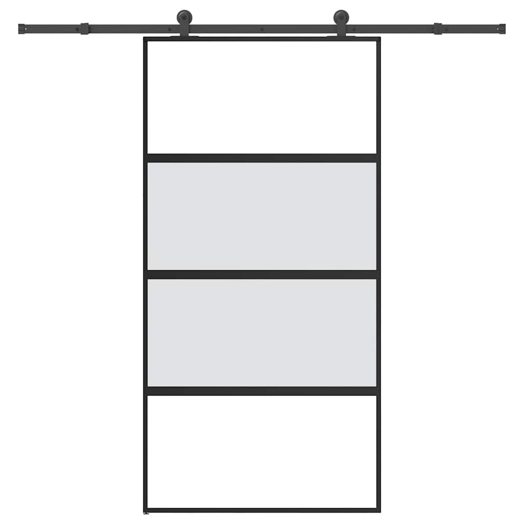 vidaXL Schiebetür mit Beschlag 102,5x205 cm Hartglas & Aluminium