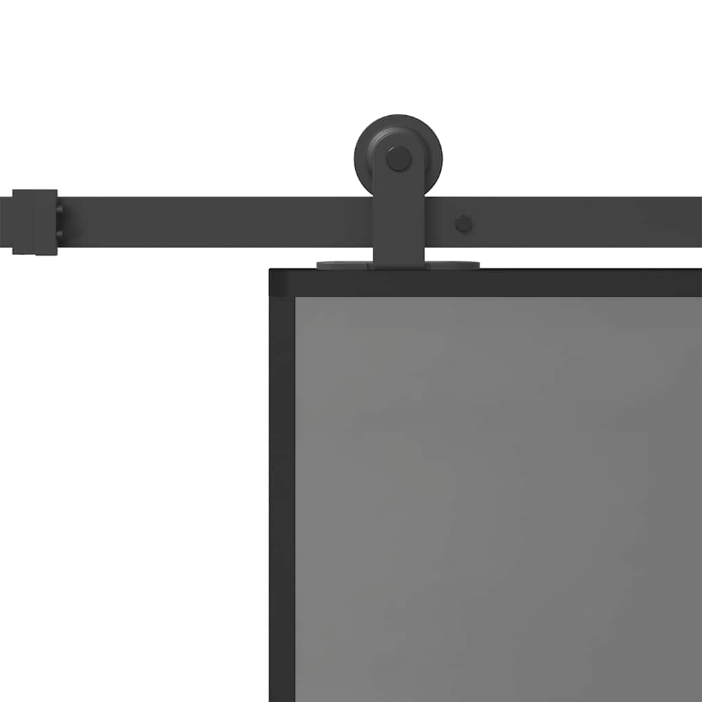 Schiebetür mit Beschlag 76x205 cm Hartglas & Aluminium