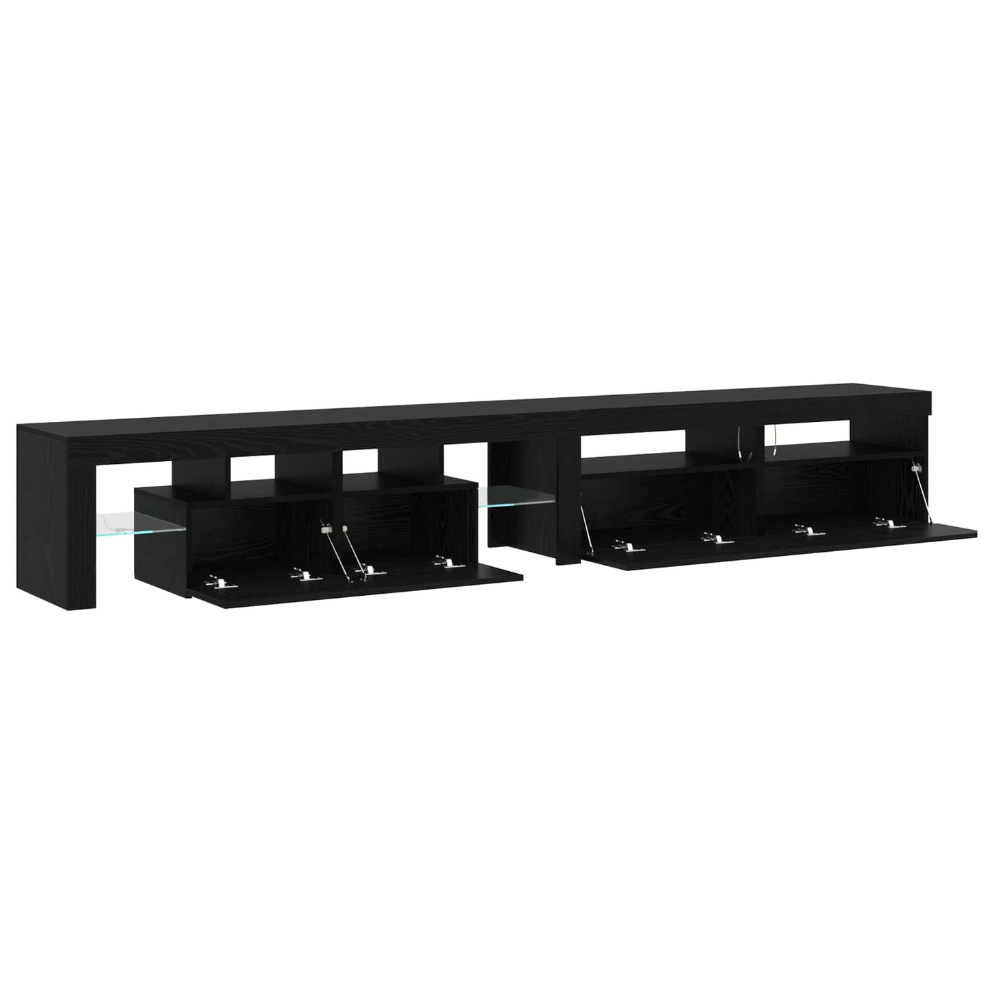 TV-Schränk 3 pcs Schwarz Eichen-Optik 260 x 37 x 40 cm
