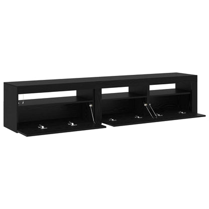 vidaXL TV-Schränk 2 pcs Schwarz Eichen-Optik 195 x 35 x 40 cm