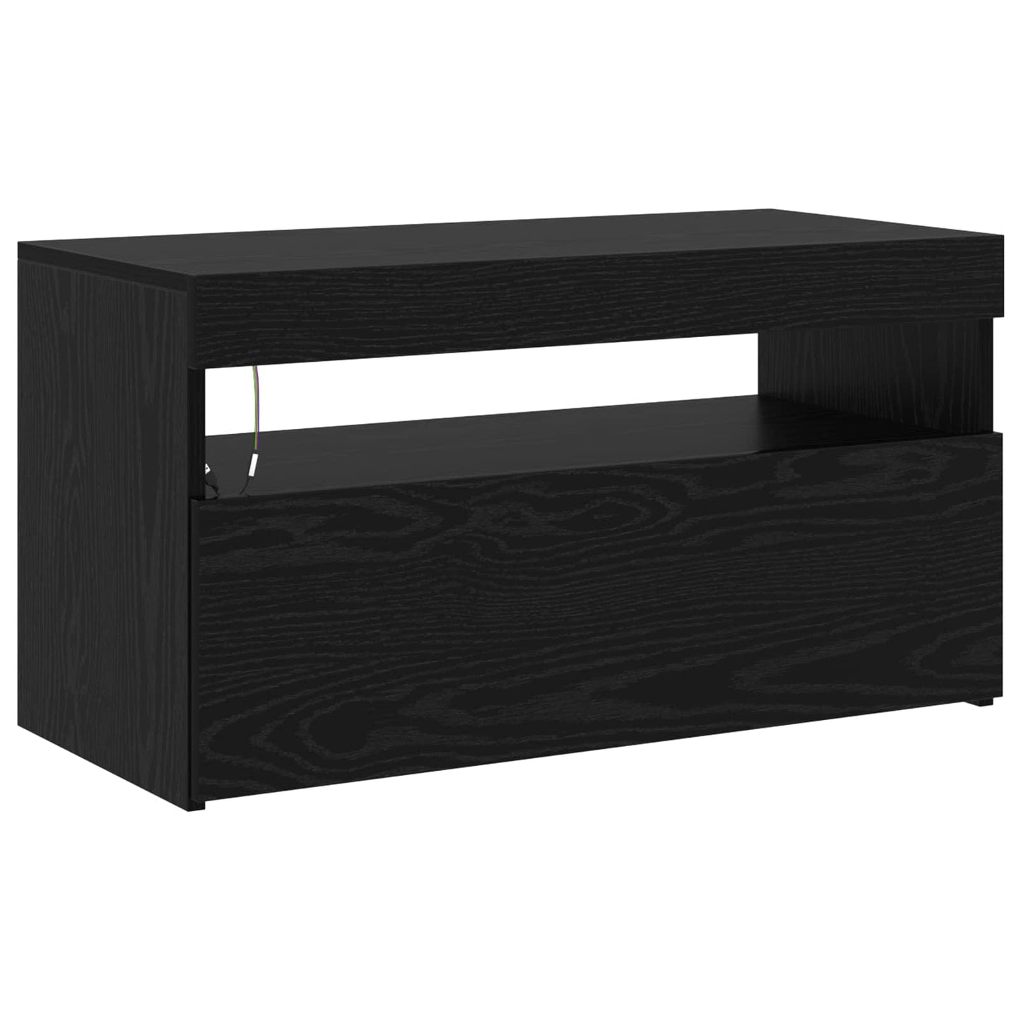vidaXL TV-Schränk 2 pcs Schwarz Eichen-Optik 195 x 35 x 40 cm
