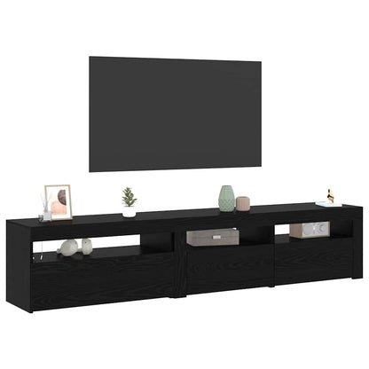 vidaXL TV-Schränk 2 pcs Schwarz Eichen-Optik 195 x 35 x 40 cm