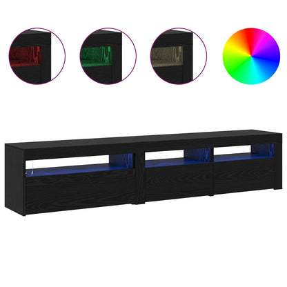 vidaXL TV-Schränk 2 pcs Schwarz Eichen-Optik 195 x 35 x 40 cm