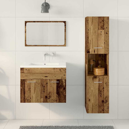 vidaXL Badezimmermöbel-Set Wandmontiert 3 pcs Altholz Holzwerkstoff