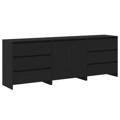 Sideboard 3 pcs Schwarz 70 x 41 x 75 cm Holzwerkstoff