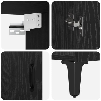 vidaXL Highboard Schwarz Eichen-Optik 69,5 x 32,5 x 180 cm