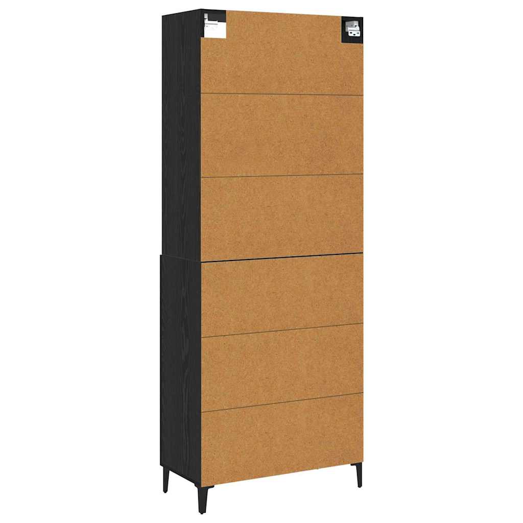 vidaXL Highboard Schwarz Eichen-Optik 69,5 x 32,5 x 180 cm