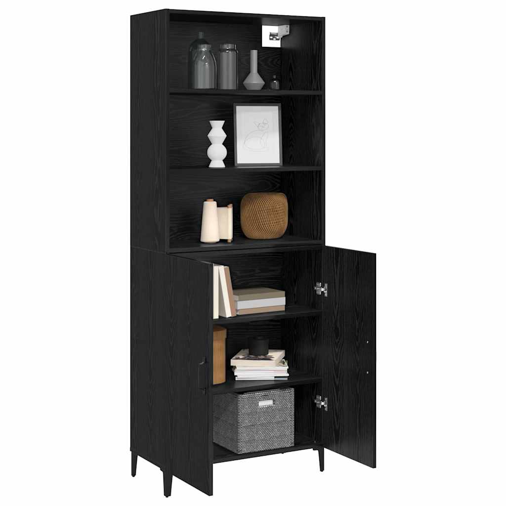 vidaXL Highboard Schwarz Eichen-Optik 69,5 x 32,5 x 180 cm