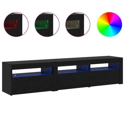 vidaXL Meubles TV 2 pcs Noir aspect chêne 180 x 35 x 40 cm