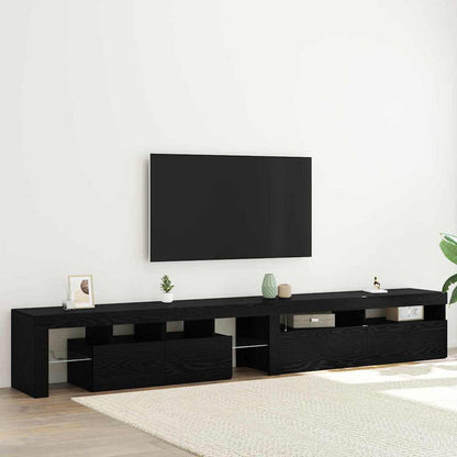 TV-Schränk 2 pcs Schwarz Eichen-Optik 260 x 37 x 40 cm