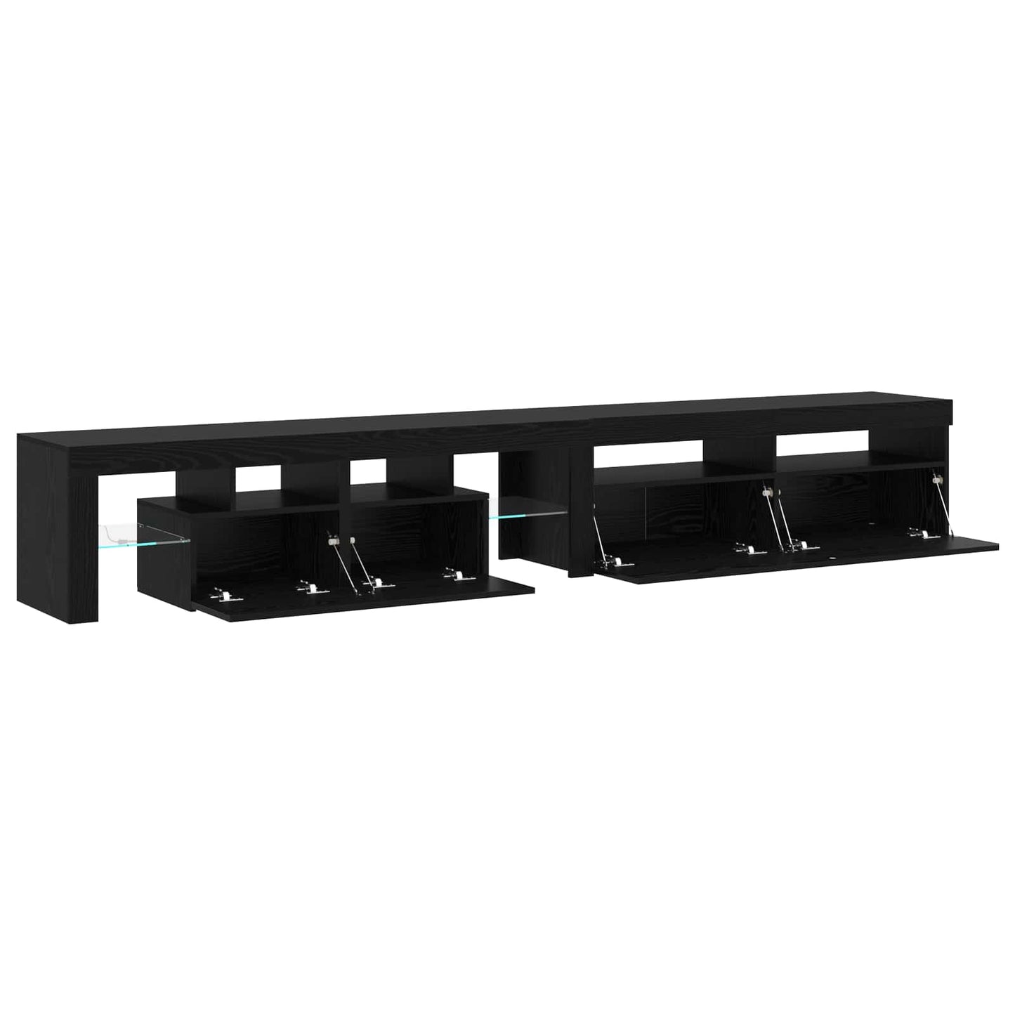 TV-Schränk 2 pcs Schwarz Eichen-Optik 260 x 37 x 40 cm