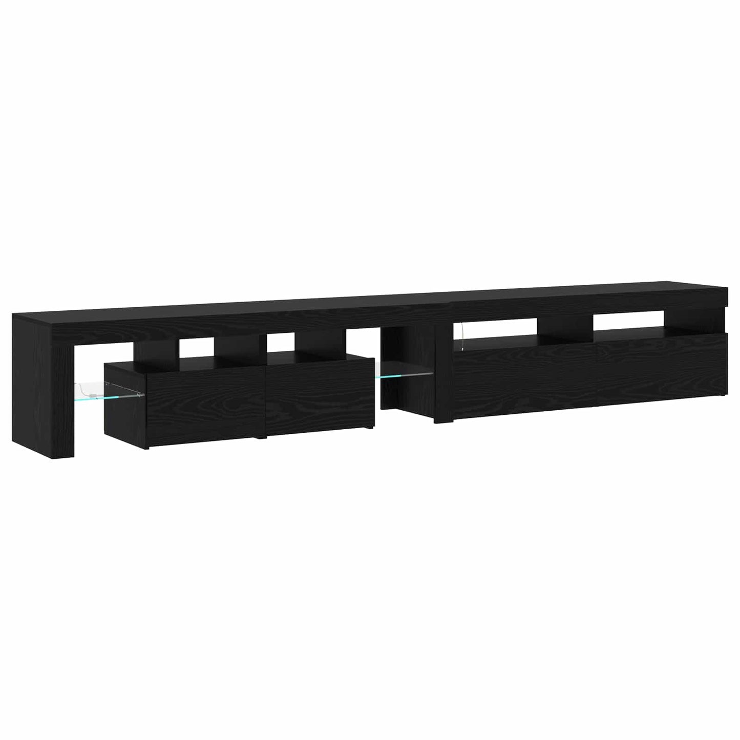 TV-Schränk 2 pcs Schwarz Eichen-Optik 260 x 37 x 40 cm