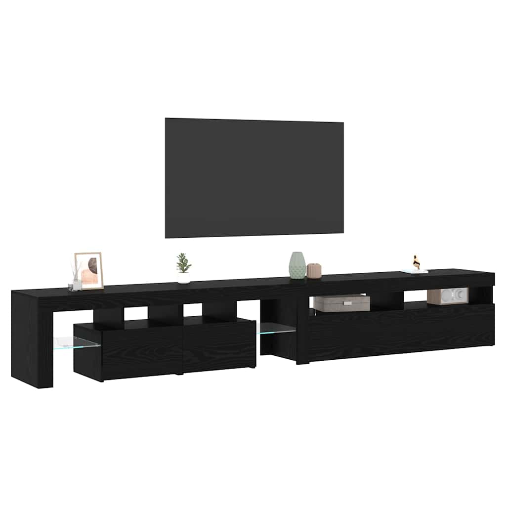 TV-Schränk 2 pcs Schwarz Eichen-Optik 260 x 37 x 40 cm