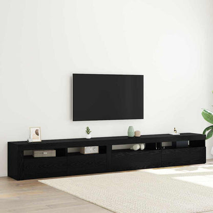 vidaXL Ensemble meuble TV 3 pcs Noir aspect chêne 270 x 35 x 40 cm