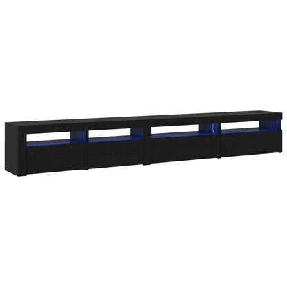 vidaXL Ensemble meuble TV 3 pcs Noir aspect chêne 270 x 35 x 40 cm