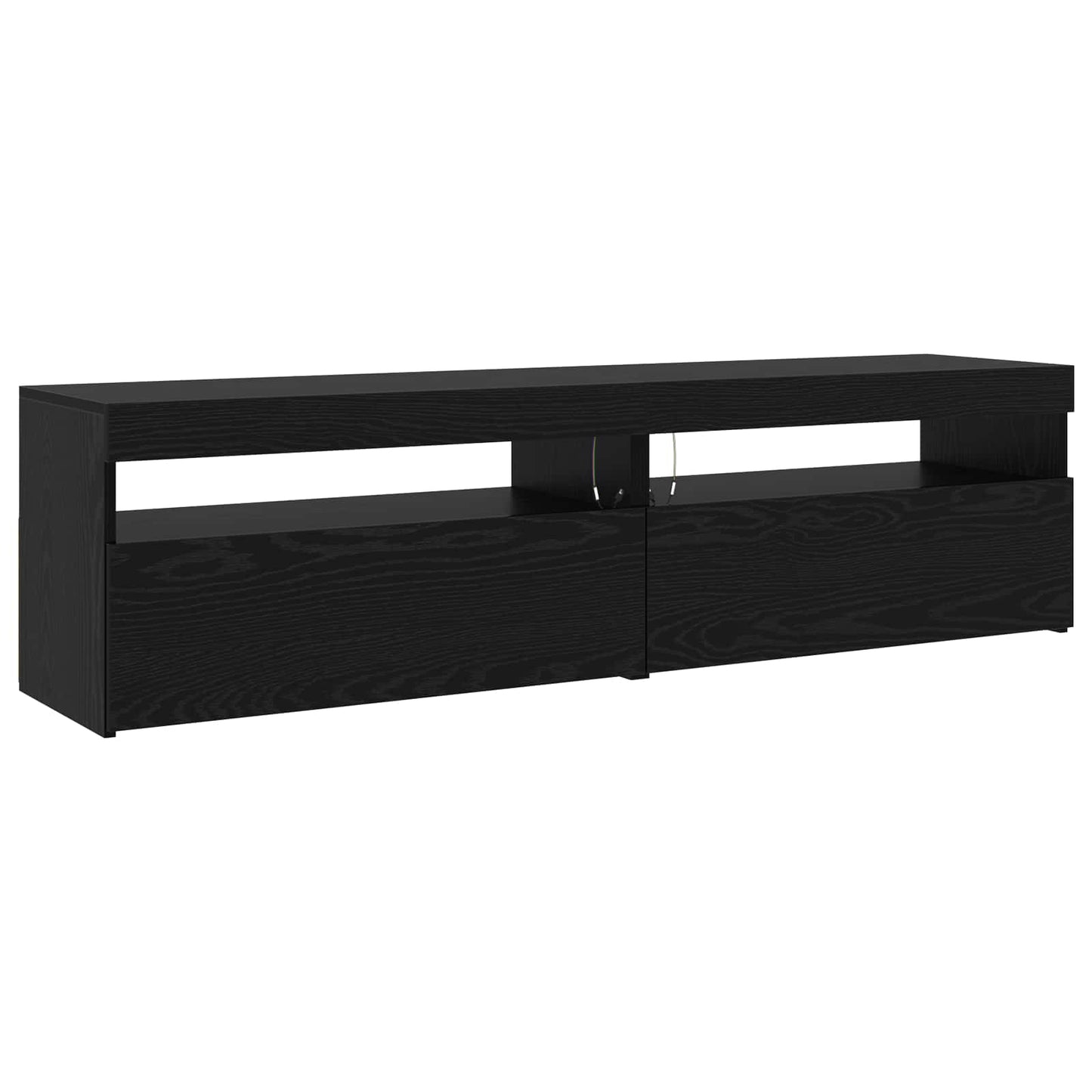 vidaXL Ensemble meuble TV 3 pcs Noir aspect chêne 270 x 35 x 40 cm
