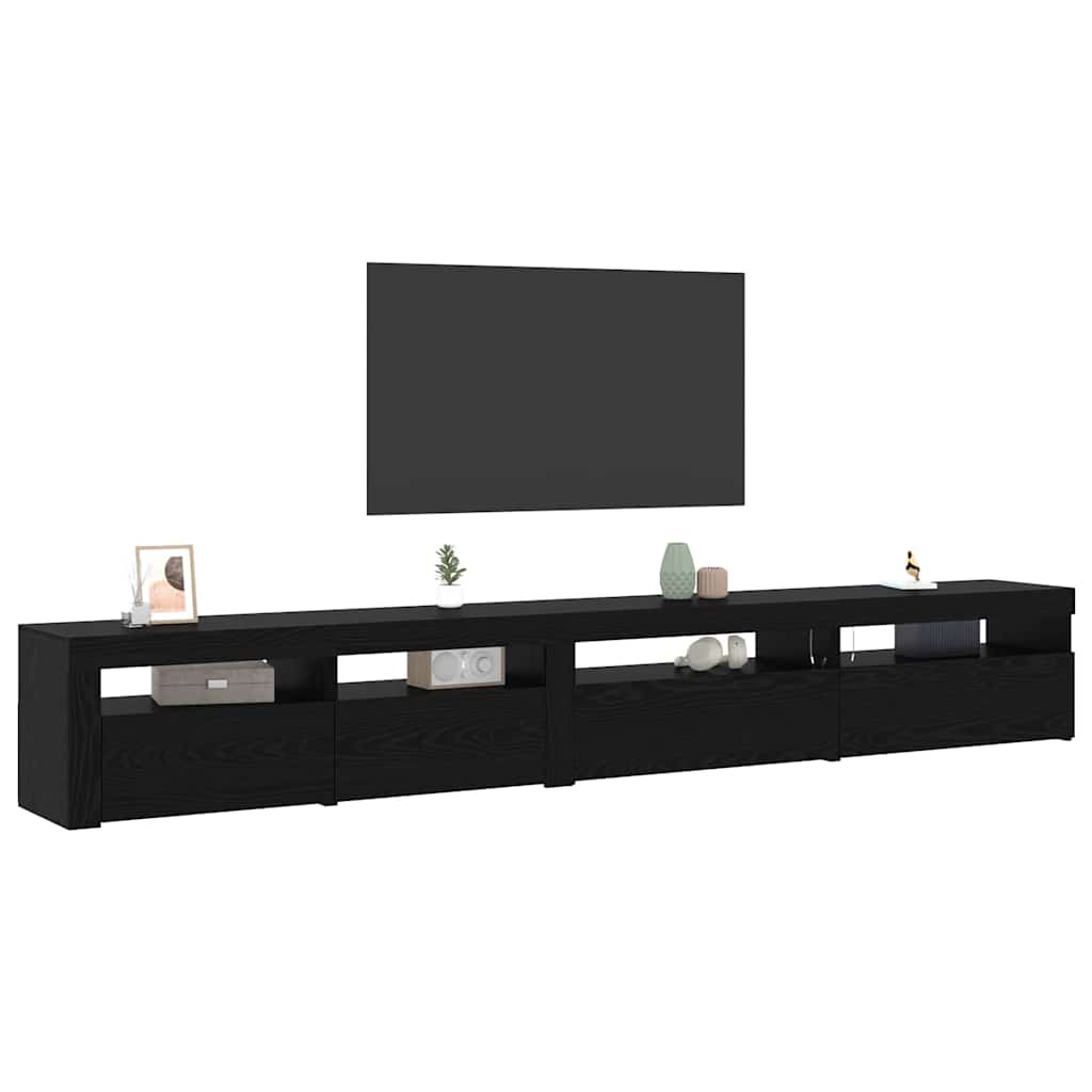 vidaXL Ensemble meuble TV 3 pcs Noir aspect chêne 270 x 35 x 40 cm