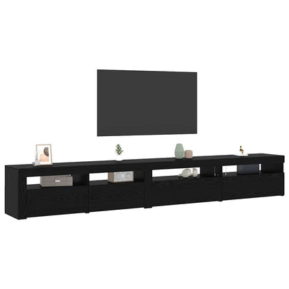 vidaXL Ensemble meuble TV 3 pcs Noir aspect chêne 270 x 35 x 40 cm