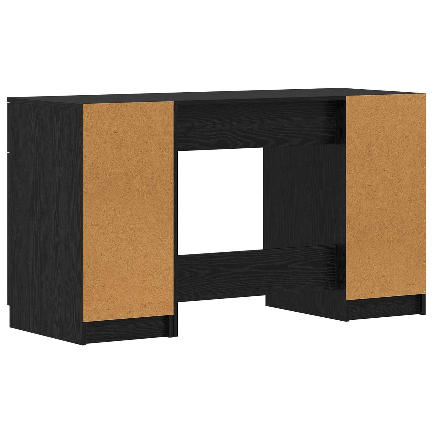 Schreibtisch mit Speicher Schwarz Eichen-Optik 133 x 50 x 75 cm