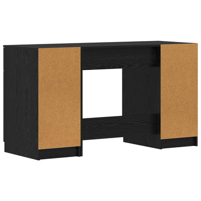 Schreibtisch mit Speicher Schwarz Eichen-Optik 133 x 50 x 75 cm