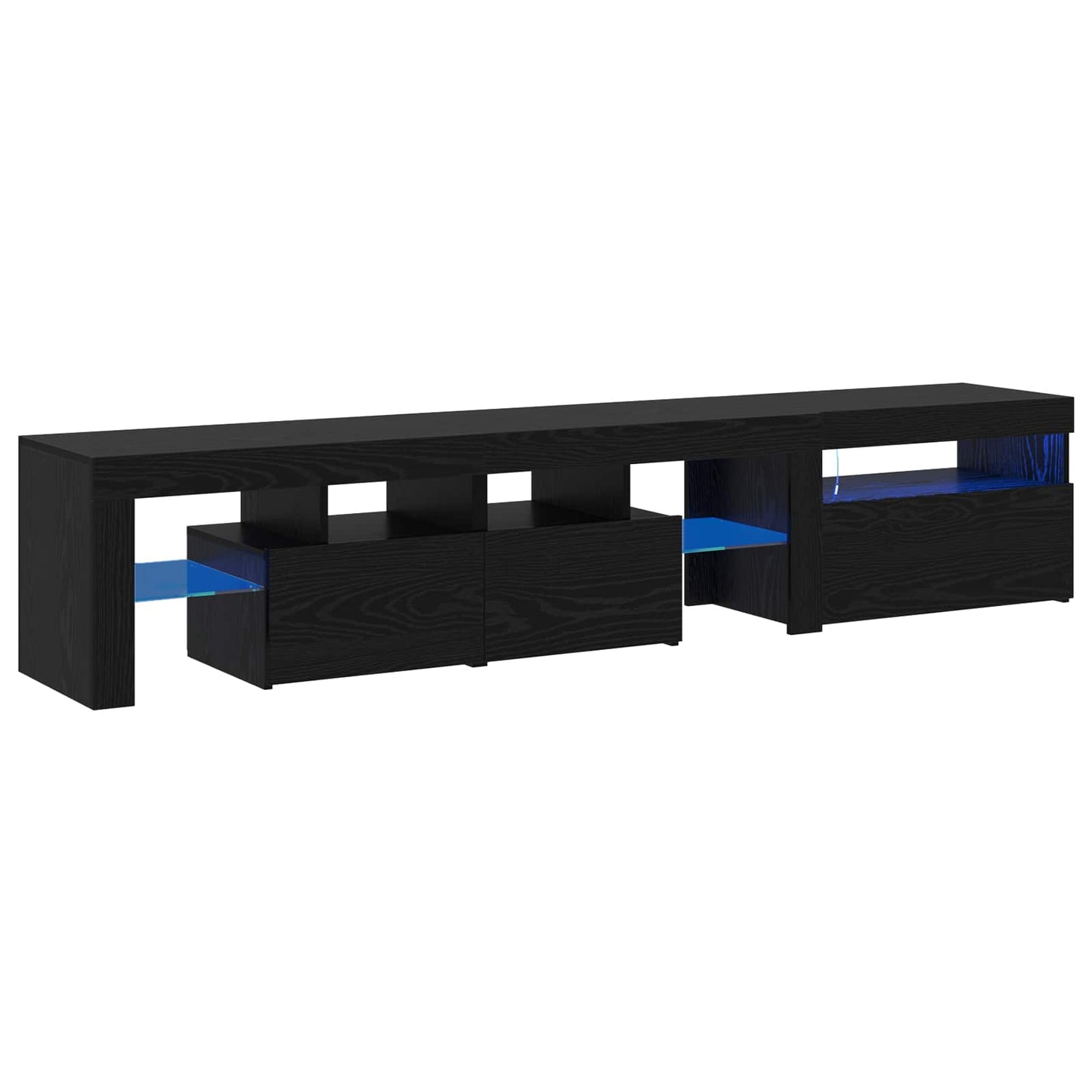 TV-Schränk 2 pcs Schwarz Eichen-Optik 200 x 36,5 x 40 cm