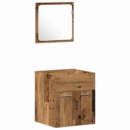 vidaXL Badezimmermöbel-Set Wandmontiert 3 pcs Altholz Holzwerkstoff