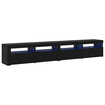 vidaXL Meuble TV, 3 pcs, noir aspect chêne 240 x 35 x 40 cm