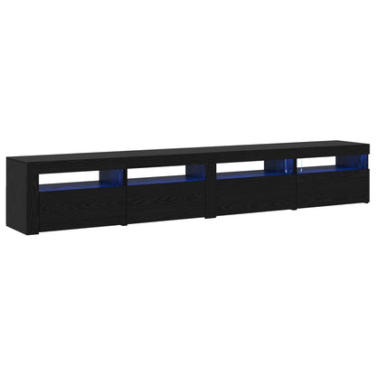 vidaXL Meuble TV, 3 pcs, noir aspect chêne 240 x 35 x 40 cm