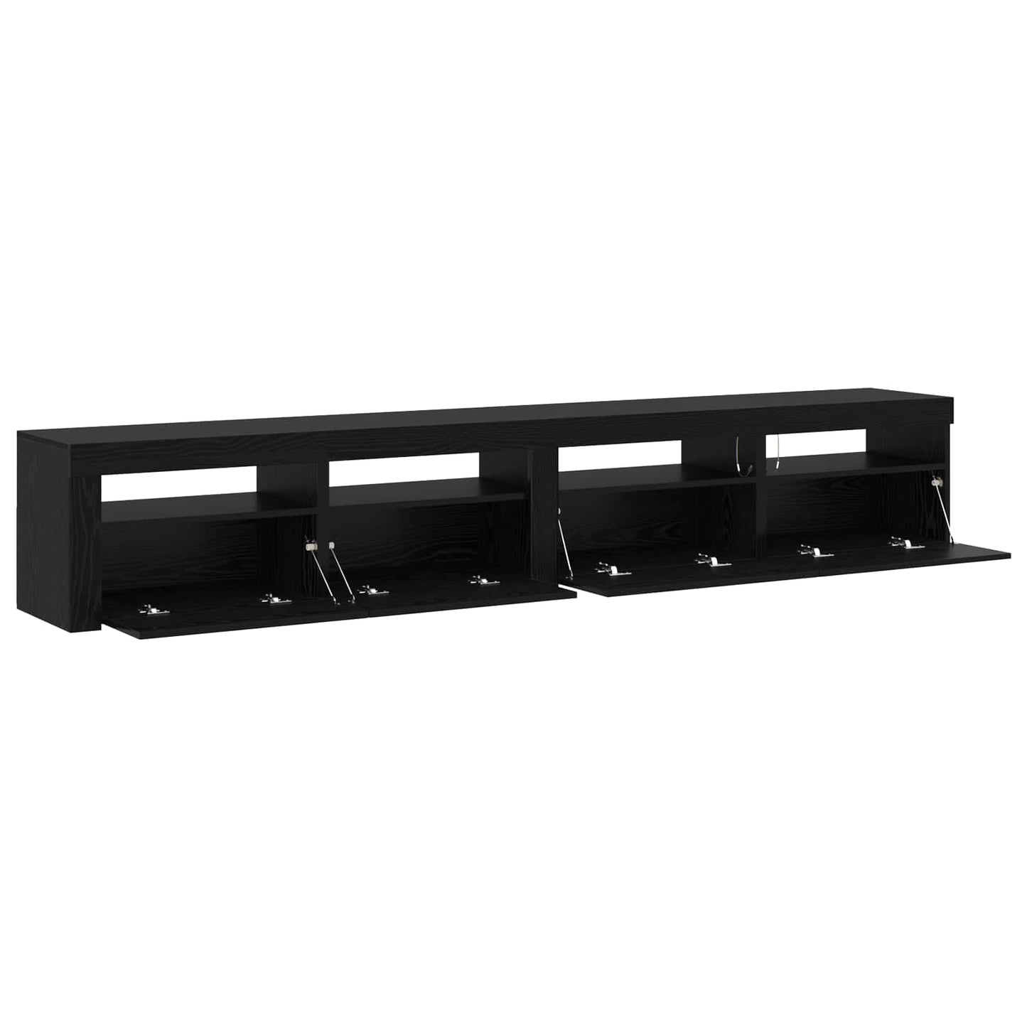 vidaXL Meuble TV, 3 pcs, noir aspect chêne 240 x 35 x 40 cm