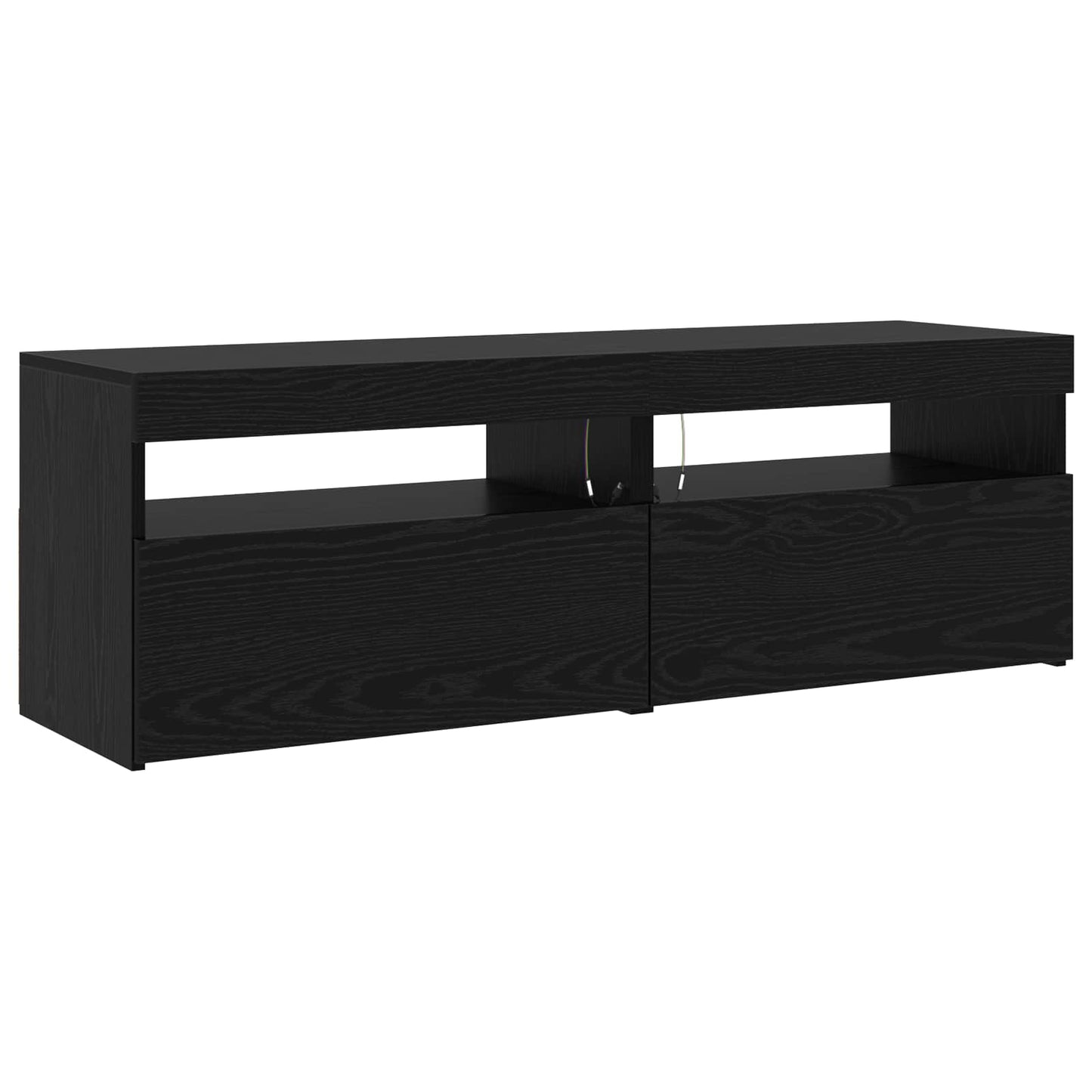 vidaXL Meuble TV, 3 pcs, noir aspect chêne 240 x 35 x 40 cm