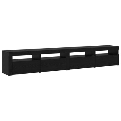 vidaXL Meuble TV, 3 pcs, noir aspect chêne 240 x 35 x 40 cm