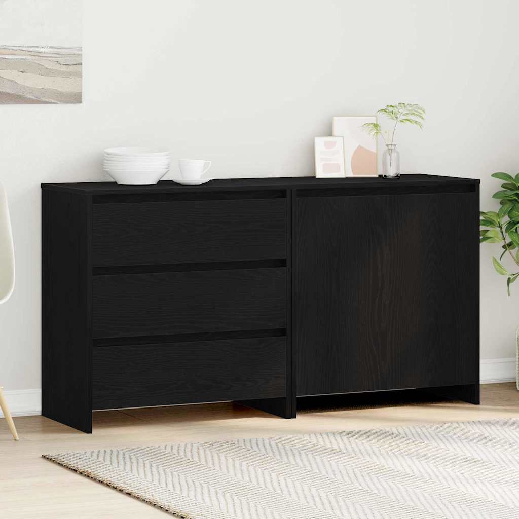 Sideboard 2 pcs Schwarz 70 x 41 x 75 cm Holzwerkstoff