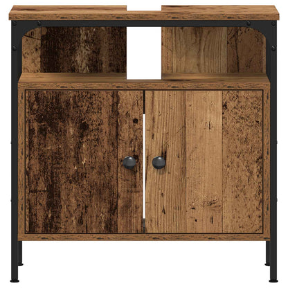 vidaXL Badezimmermöbel-Set mit Regal mit Tür 2 pcs Braun Holzwerkstoff